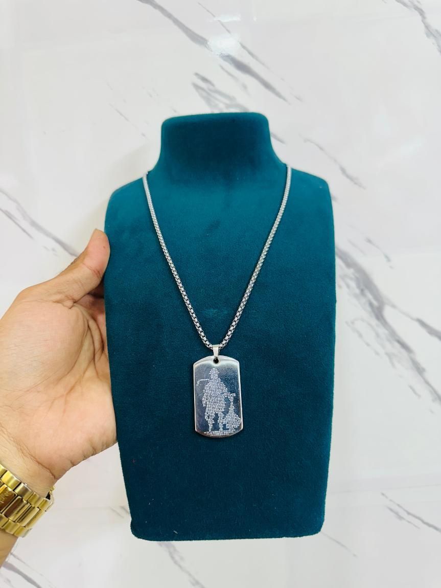 Hanuman Chalisa MicroCarved Tag Necklace