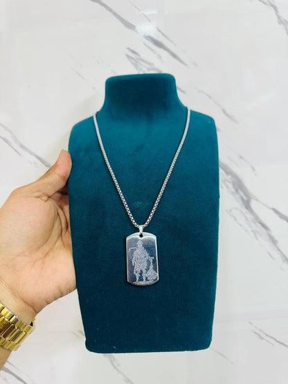 Hanuman Chalisa MicroCarved Tag Necklace