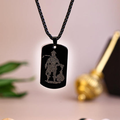Hanuman Chalisa MicroCarved Tag Necklace