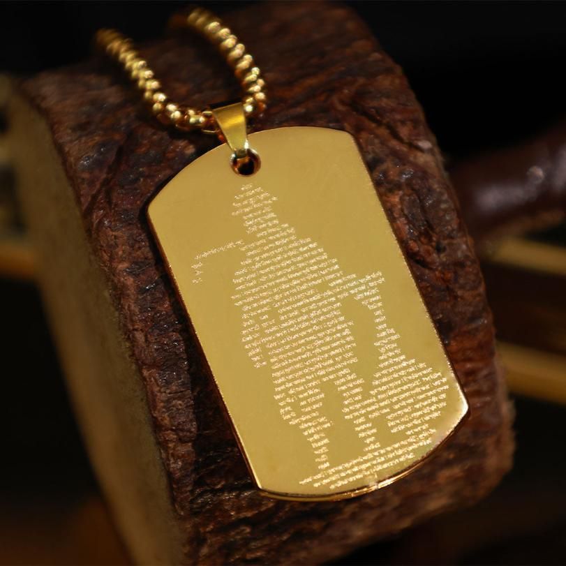 Hanuman Chalisa MicroCarved Tag Necklace
