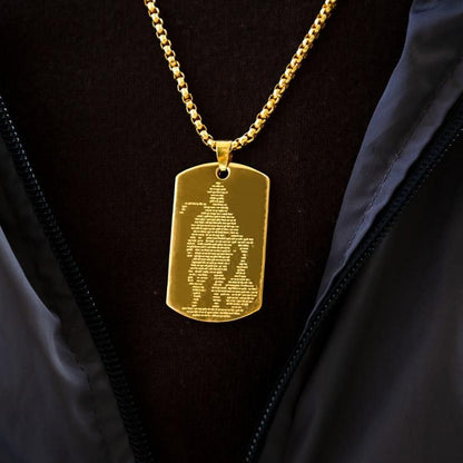 Hanuman Chalisa MicroCarved Tag Necklace