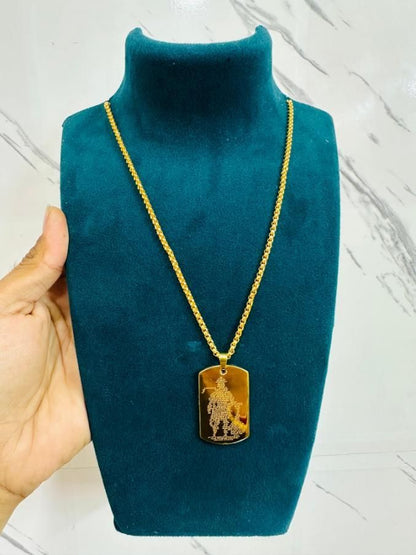 Hanuman Chalisa MicroCarved Tag Necklace