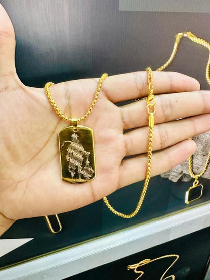 Hanuman Chalisa MicroCarved Tag Necklace