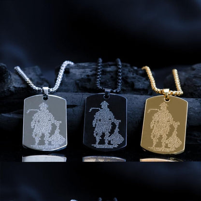 Hanuman Chalisa MicroCarved Tag Necklace