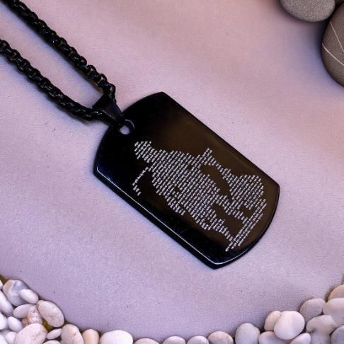 Hanuman Chalisa MicroCarved Tag Necklace