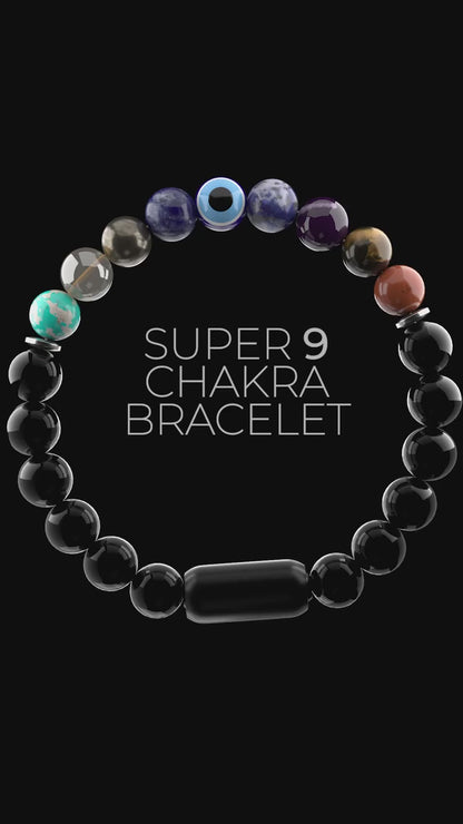Super 9 Chakra Natural Stone Bracelet
